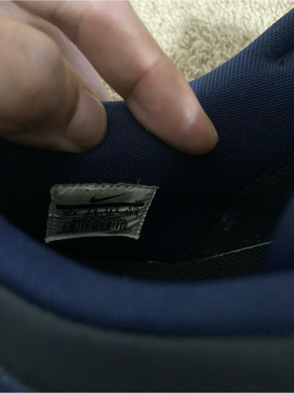 Nike Men’s Navy Blue and White Dunks